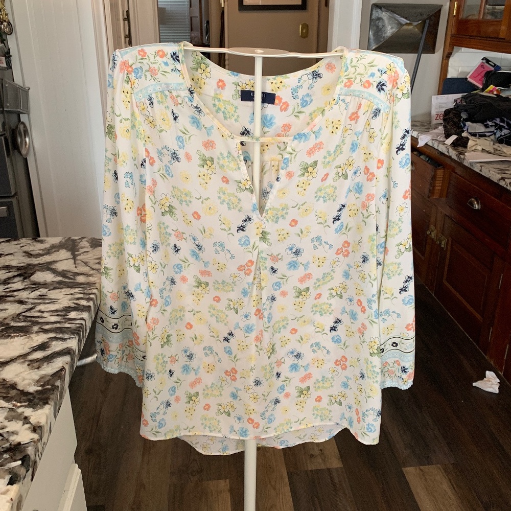 Kaari Blue floral blouse. Maybe worn once.